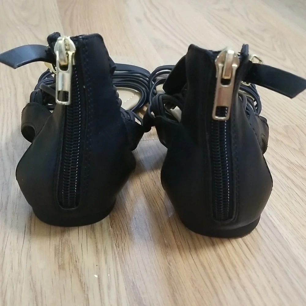 Soda Black Ankle Sandals